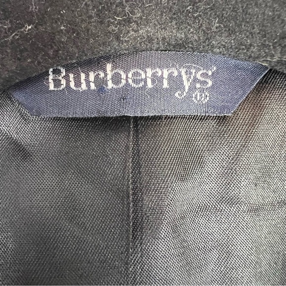 Burberrys Blazer mens large two button coat grey blue micro plaid 100% wool - Picture 9 of 11